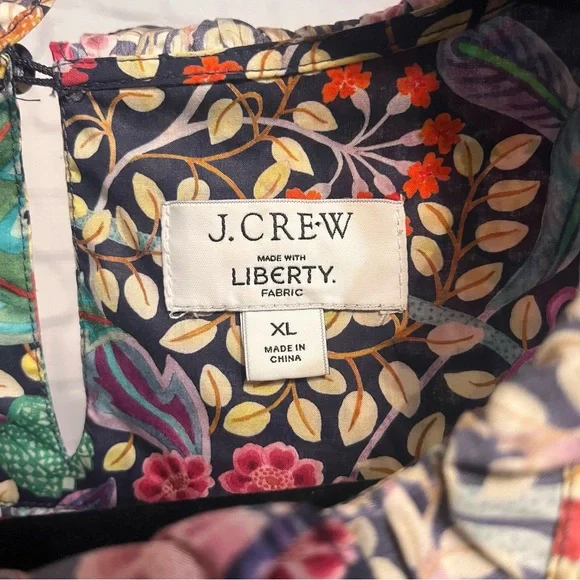 J. Crew Puff-sleeve Top in Liberty Elm House Floral Woman’s Size XL 100% Cotton - Picture 10 of 11